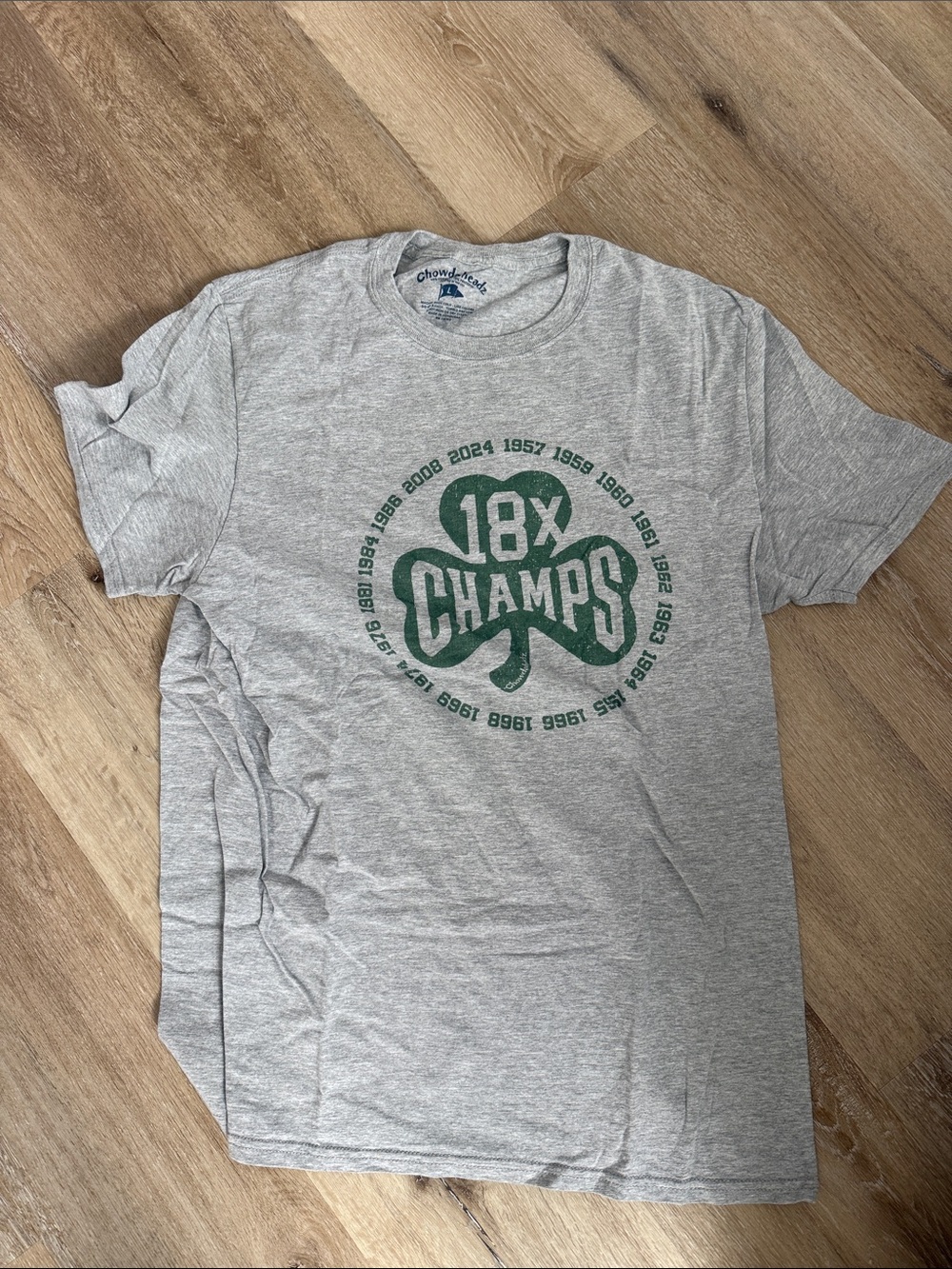 Men's Boston Celtics 18x Champs Grey Graphic Tee